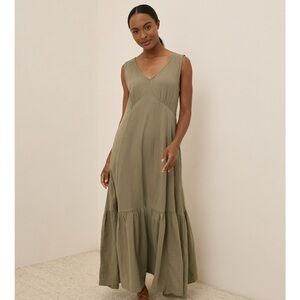 Khaki Coastal Double Gauze Beach to Brunch Dress. Organic cotton. Never worn!